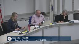Thumbnail from the meeting video shows three board members sitting behind the meeting table in Rm A of Town Hall.