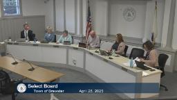 Thumbnail of meeting video is a wide shot where the entire board and two town staff are visible.