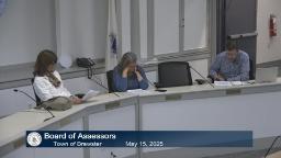 Thumbnail of meeting video shows the three members of the board of assessors all looking down at their paperwork