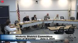 Thumbnail of meeting video shows a wide shot of the Historic District Committee in the second meeting room at town hall