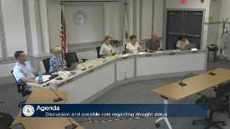 Thumbnail of meeting video shows a wide shot of the meeting room with two board members, three staff, and a liaison.