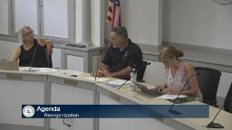 Thumbnail of meeting video shows the three commission members in meeting room a.