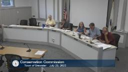 Thumbnail of meeting video is a wide shot of the Conservation Commission in meeting rm A.