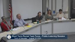 Members of the Short Term Rental Task Force gathered to receive community feed back and comments during the August 18 2025 Public Listening Session