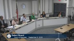 Brewster Select Board Calls 9/8/2025 meeting to order