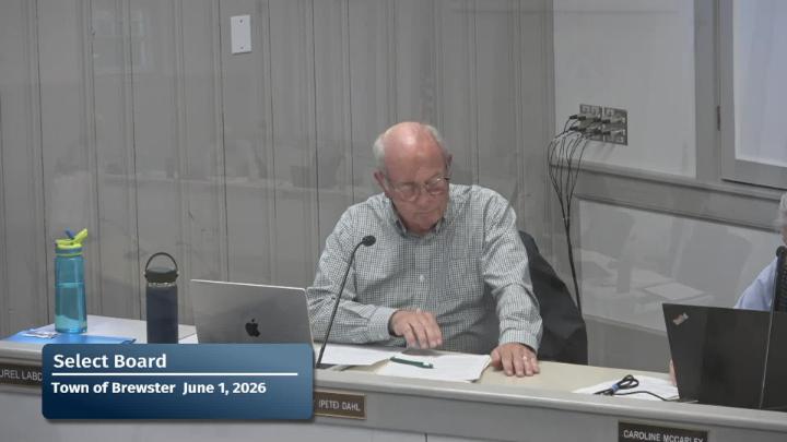 Select Board member Pete Dahl seated at the Board's June 1, 2026 meeting.
