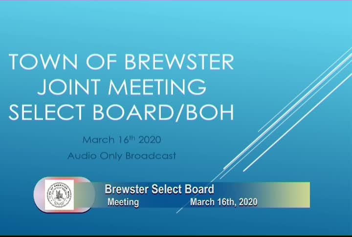 Thumbnail image for Select Board Joint Meeting w/BOH 3-16-2020