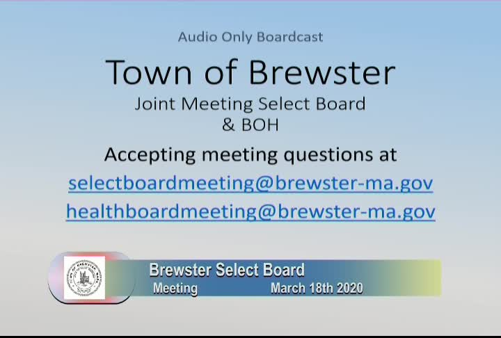 Thumbnail image for Select Board Joint Meeting w/BOH 3-18-2020